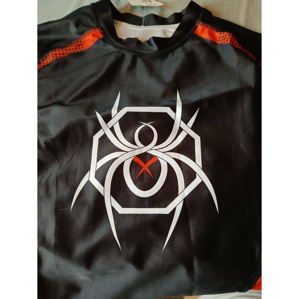 Black Widow Combat Sports Performance Shirt. Men's Medium. Black Red